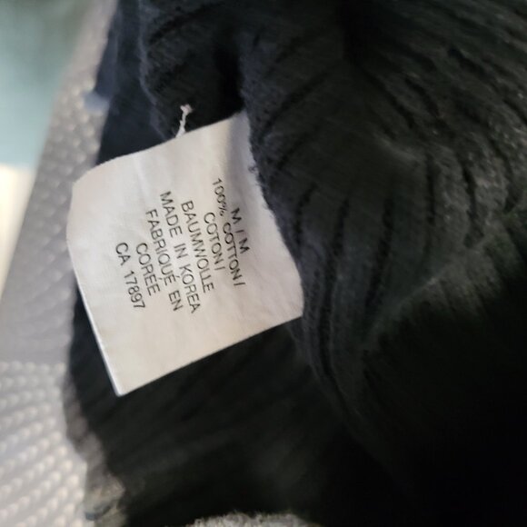 Vintage GAP 100% Cotton Cowl Black and Grey Ribbed Sweater - Picture 6 of 6